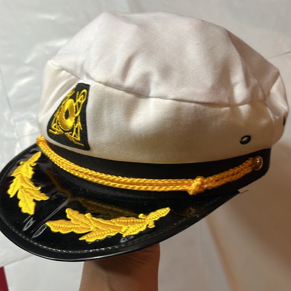 Captains HAT ship yacht SnapBack yellow embroidery anchor roping emblem on brim - Picture 12 of 16